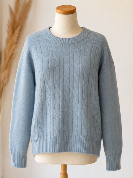 SWEATER TRENZAS CELESTE