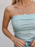 STRAPLESS VICHY VERDE