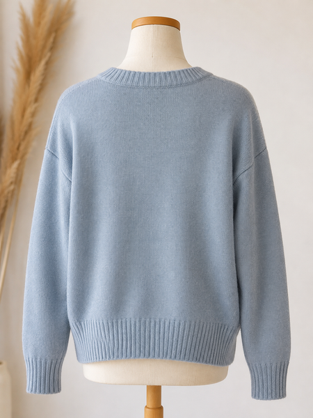 SWEATER TRENZAS CELESTE
