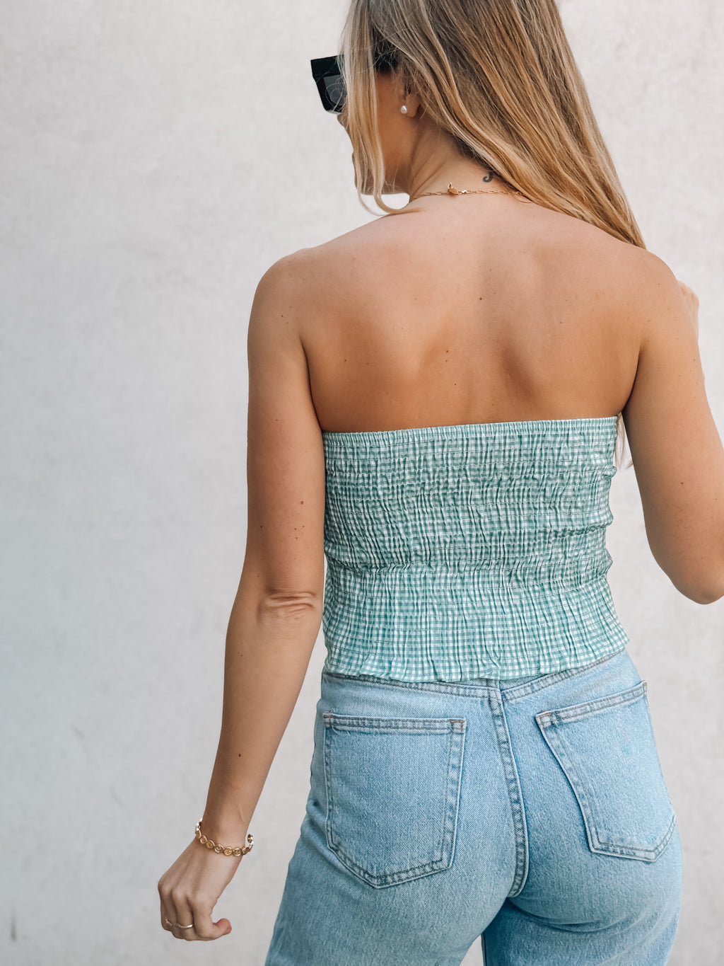 STRAPLESS VICHY VERDE