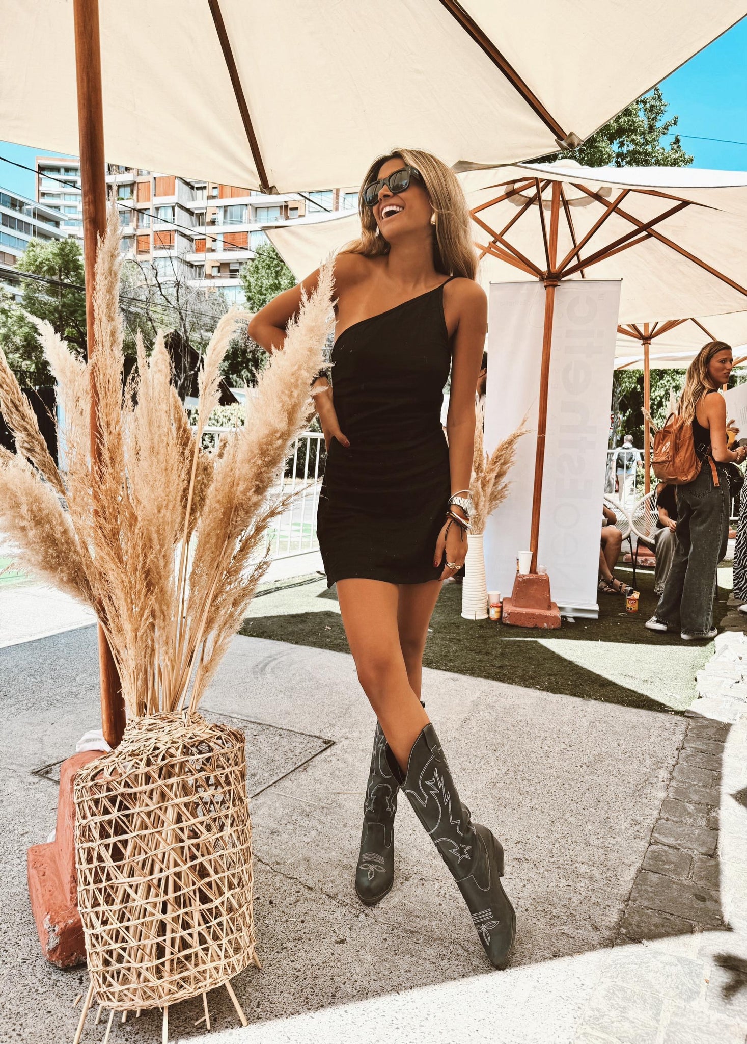 TEXAS BOOTS BLACK & WHITE LARGAS