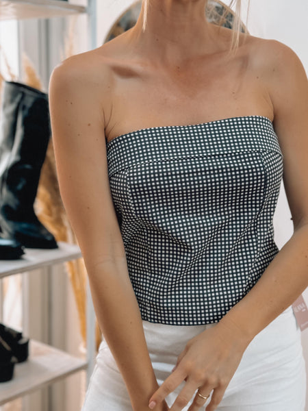 STRAPLESS VICHY NEGRO