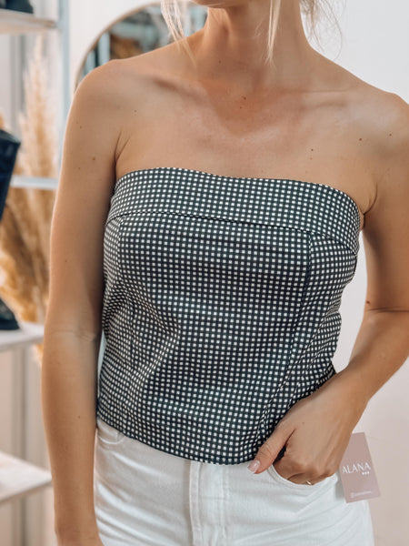 STRAPLESS VICHY NEGRO