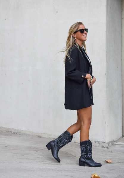 TEXAS BOOTS CUERO BLACK & WHITE